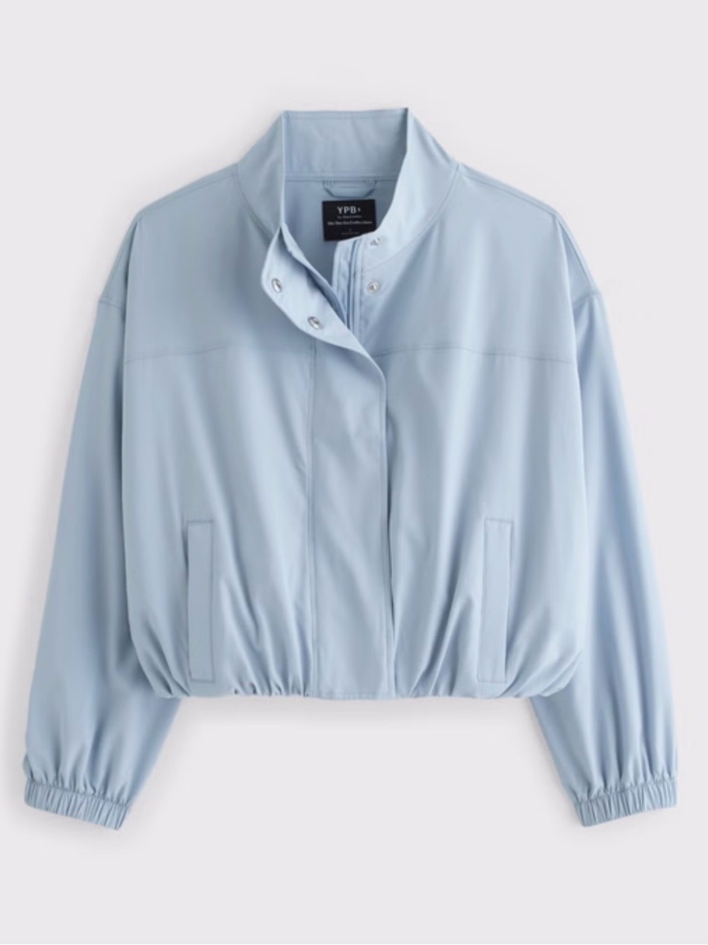 Abercrombie & Fitch YPB Powder Blue Cropped Bomber Jacket